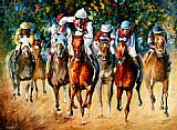 Leonid Afremov Horse Race painting